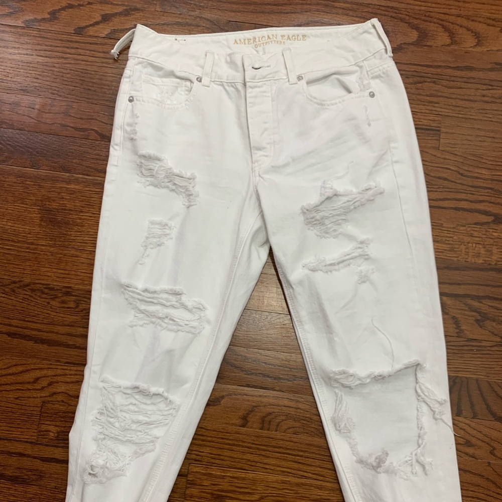 White ripped jeans